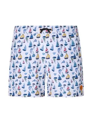 Save The Duck Kids Getu boat-print swim shorts - White