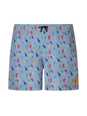 Save The Duck Kids Getu seahorse-print swim shorts - Blue