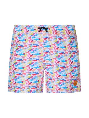 Save The Duck Kids Getu shark-print swim shorts - Blue