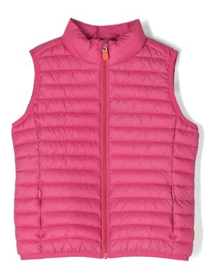 Save The Duck Kids high-neck padded waistcoat - Pink