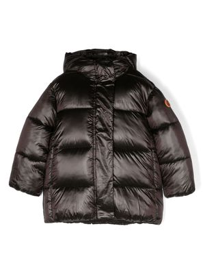 Save The Duck Kids hooded padded jacket - Brown