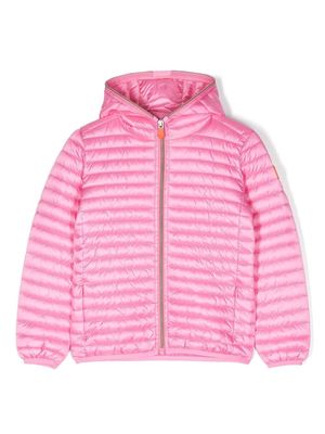 Save The Duck Kids hoodie padded jacket - Pink
