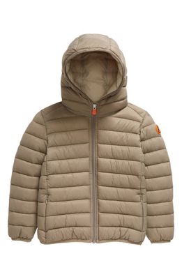 Save The Duck Kids' Lily Hooded Puffer Jacket in Elephant Grey
