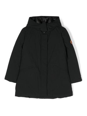 Save The Duck Kids logo-appliqué hooded jacket - Black