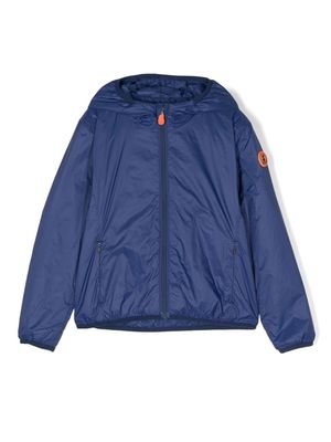 Save The Duck Kids logo-appliqué padded jacket - Blue