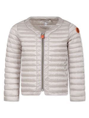 Save The Duck Kids logo-appliqué padded jacket - Neutrals