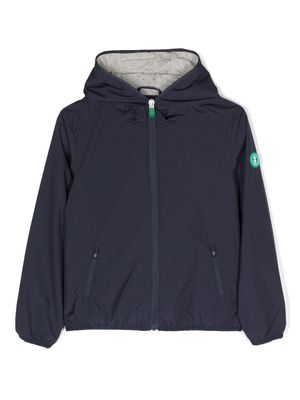 Save The Duck Kids logo-detail hooded jacket - Blue