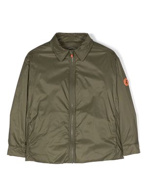 Save The Duck Kids logo-patch jacket - Green