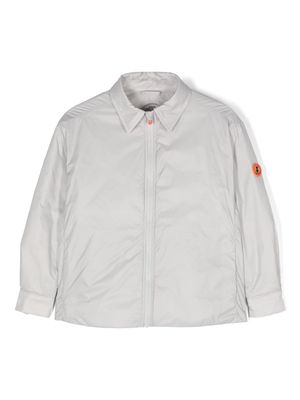 Save The Duck Kids logo-patch jacket - Grey