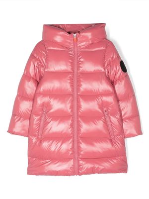 Save The Duck Kids logo-print padded coat - Pink