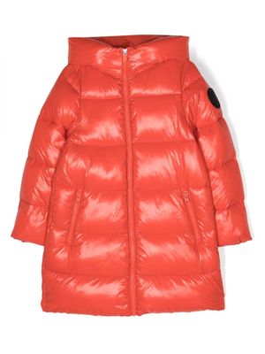 Save The Duck Kids logo-print padded-design coat - Red