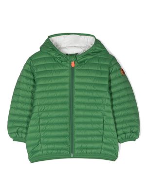 Save The Duck Kids long-sleeve padded hoodie jacket - Green
