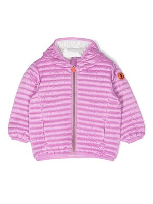 Save The Duck Kids long-sleeve padded hoodie jacket - Pink