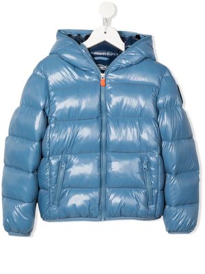 Save The Duck Kids padded zip-up hooded jacket - Blue