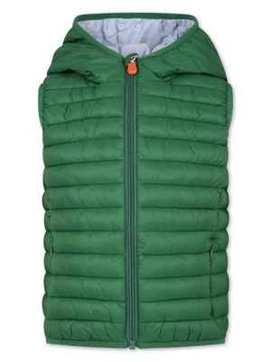 Save The Duck Kids quilted hooded gilet - Green