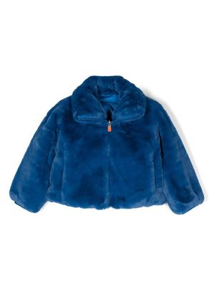 Save The Duck Kids reversible faux-fur padded jacket - Blue