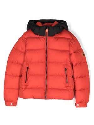 Save The Duck Kids Rumex two-tone hooded padded jacket - Red