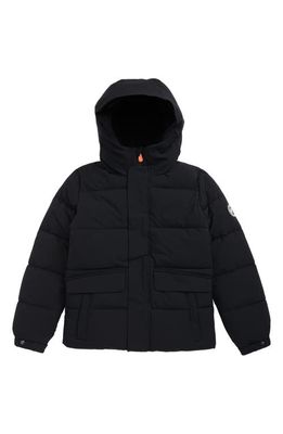 Save The Duck Kids' Wind & Water Resistant Fleece Lined Puffer Jacket in Black