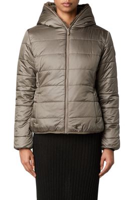Save The Duck Laila Faux Fur Lined Reversible Recycled Polyester Puffer Jacket in Mud Grey