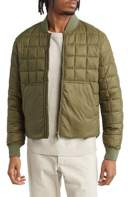 Save The Duck Lazar Quilted Bomber Jacket in Dusty Olive