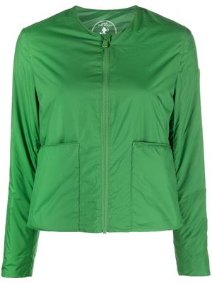 Save The Duck logo appliqué cropped jacket - Green
