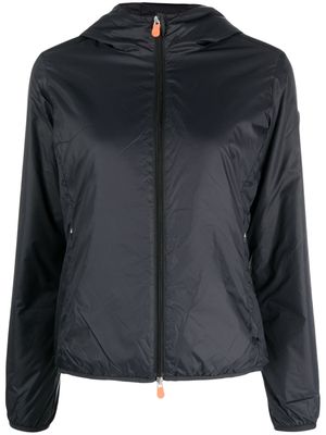Save The Duck logo patch hooded jacket - Black