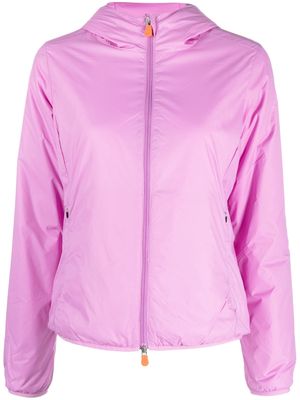 Save The Duck logo patch hooded jacket - Pink