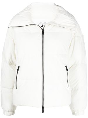 Save The Duck logo-patch hooded puffer jacket - White