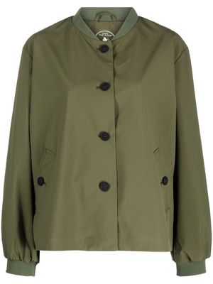 Save The Duck logo-print bomber jacket - Green