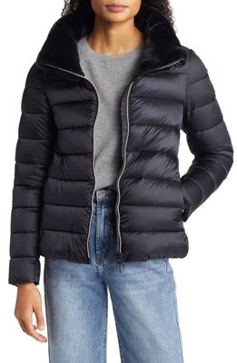 Save The Duck Mei Mixed Media Puffer Jacket in Black