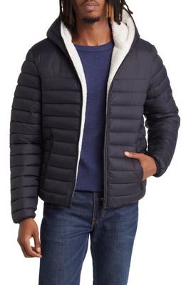 Save The Duck Morus Water Resistant Hooded Puffer Jacket in Black
