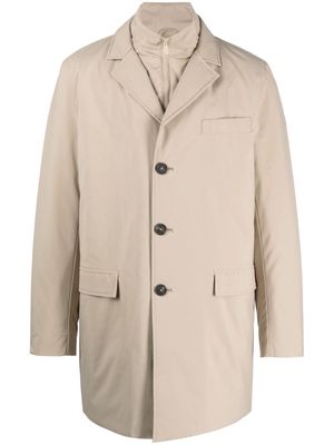 Save The Duck notched-lapels button-fastening coat - Neutrals