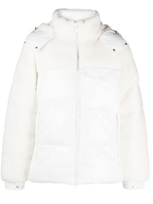 Save The Duck panelled flap-pocket padded jacket - White