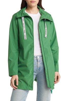 Save The Duck Prisha Recycled Polyester Raincoat in Rainforest Green