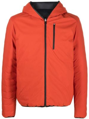 Save The Duck quilted zip-up hooded jacket - Orange