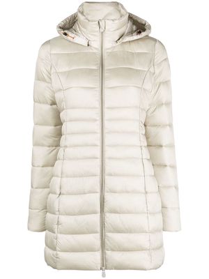 Save The Duck Reese long puffer coat - Neutrals