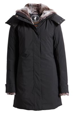 Save The Duck Samantha Hooded Parka with Faux Fur Lining in Black