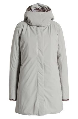 Save The Duck Samantha Hooded Parka with Faux Fur Lining in Frost Grey