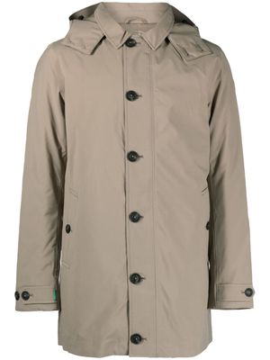 Save The Duck single-breasted hooded coat - Neutrals