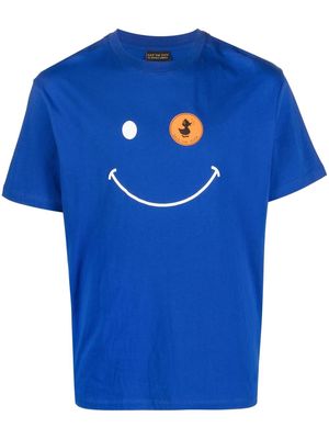 Save The Duck smiley-print T-shirt - Blue