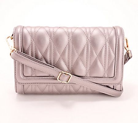 Save the Girls Quilted Metallic Crossbody