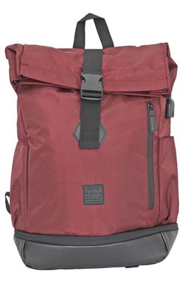 SAVE THE OCEAN Recycled Polyester Backpack in Burgundy