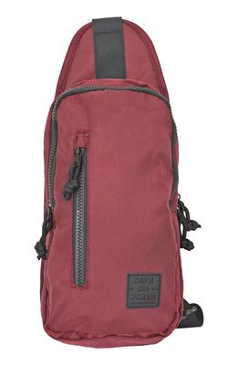 SAVE THE OCEAN Recycled Polyester Sling Bag in Burgundy