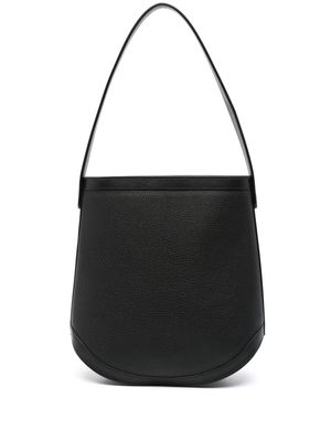 Savette logo-debossed leather shoulder bag - Black