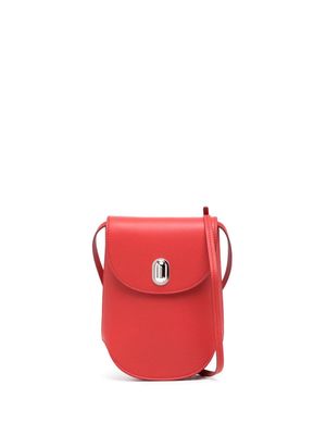 Savette Tondo Pouch logo-debossed crossbody bag - Red