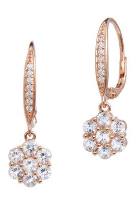 SAVVY CIE JEWELS 18K Rose Gold Vermeil Sterling Silver CZ Drop Earrings