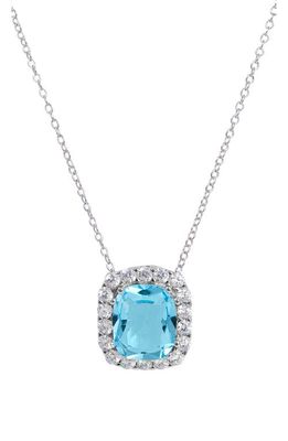 SAVVY CIE JEWELS Cushion Pendant Necklace in Blue