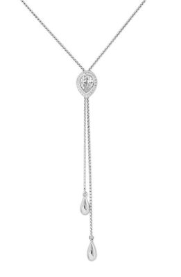 SAVVY CIE JEWELS CZ Solitaire Bolo Necklace in White