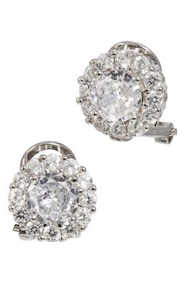 SAVVY CIE JEWELS Halo Stud Earrings in White