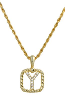 SAVVY CIE JEWELS Initial Pendant Necklace in Yellow-Y